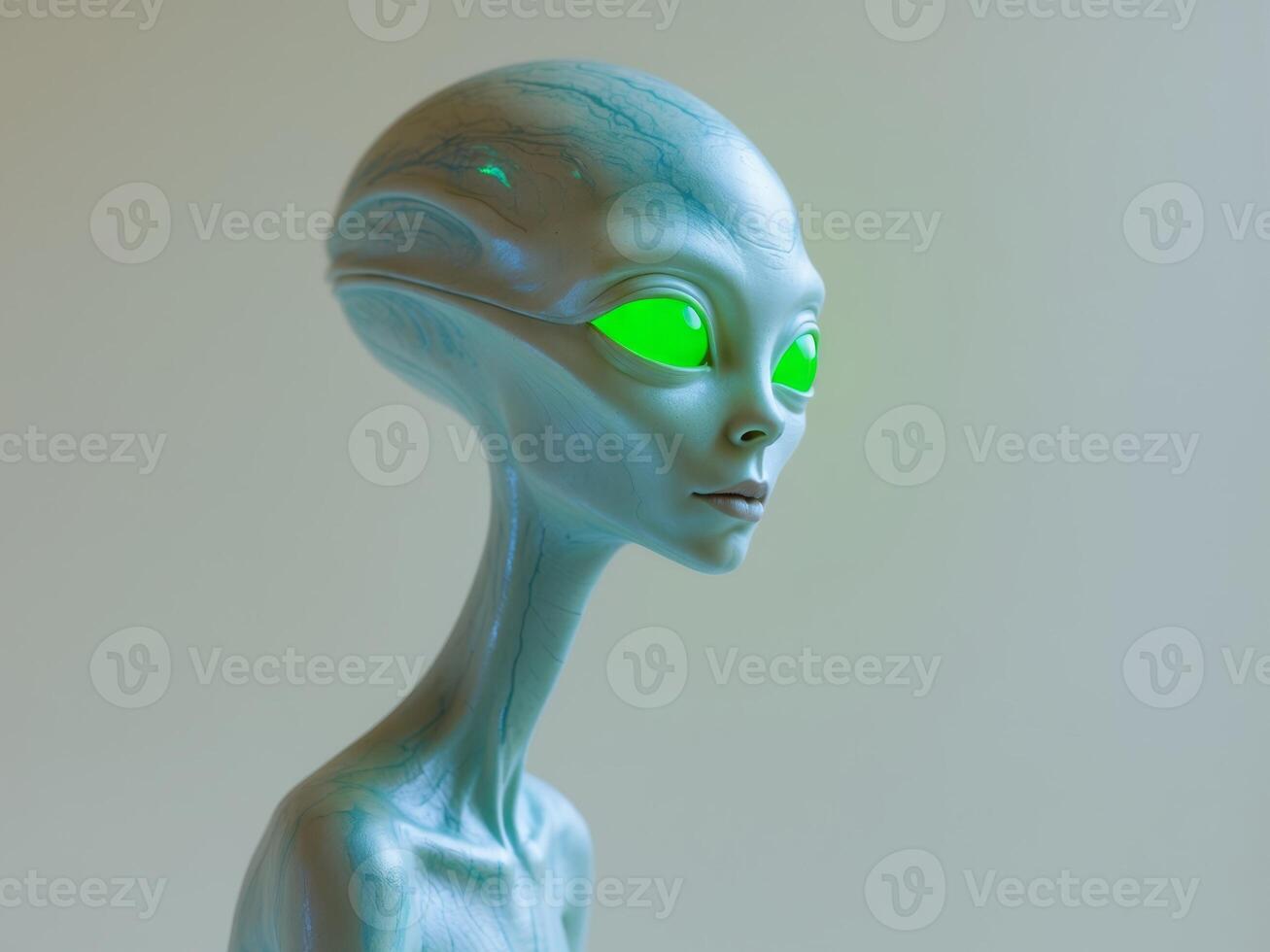 A strange looking alien with a glowing eye. photo
