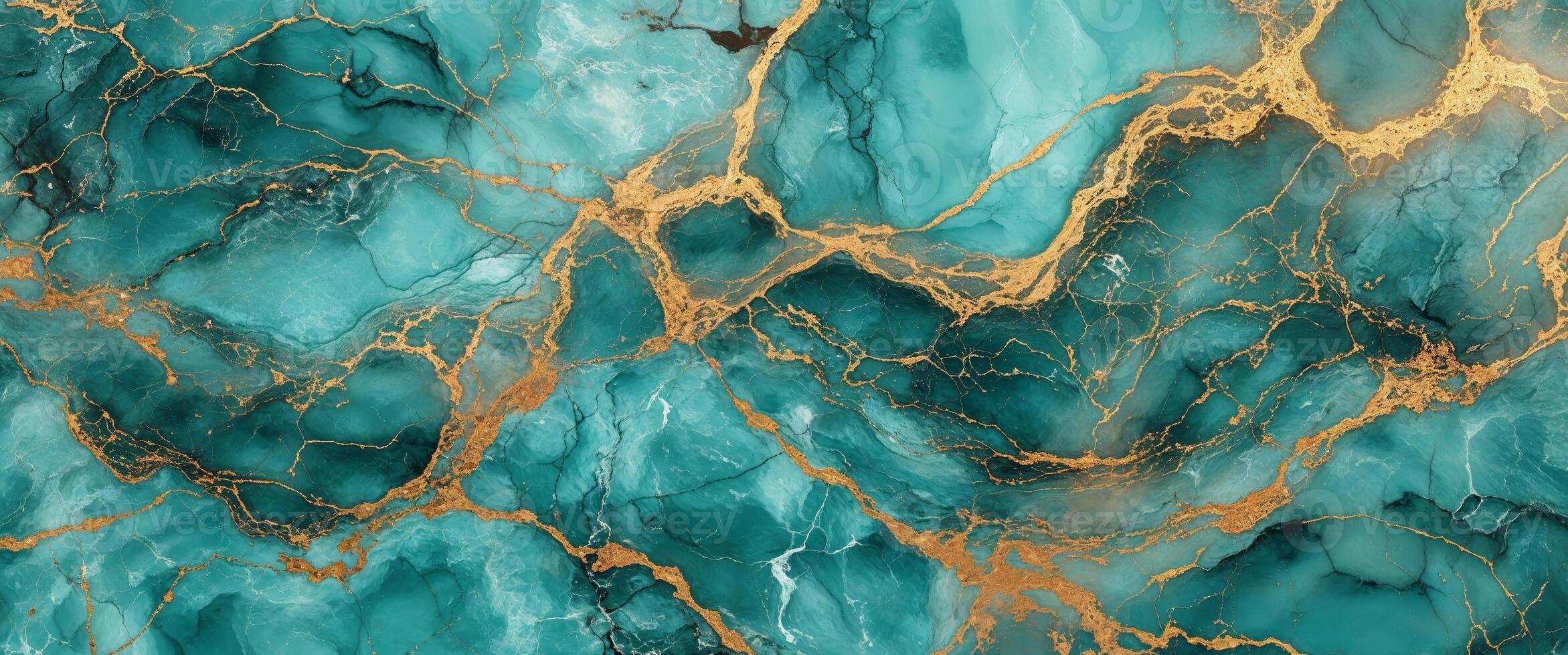 Abstract Turquoise Marble Texture With Gold Veins For Background Decoration Design Projects. photo