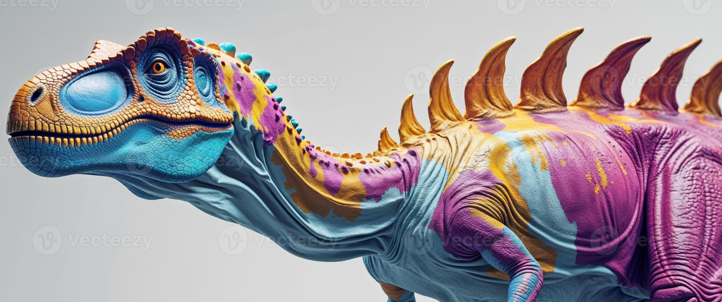 Colorful dinosaur book cover with a dinosaur on the left photo