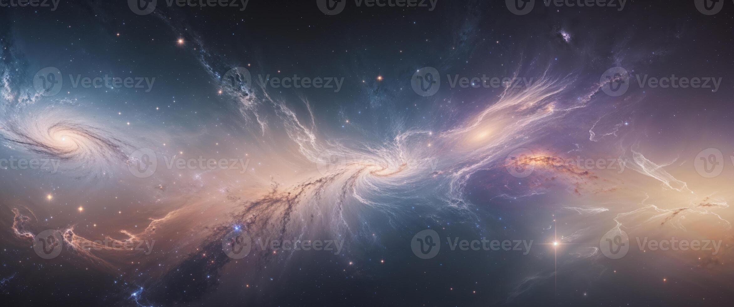 Encompassing vastness of universe including galaxies nebulae photo