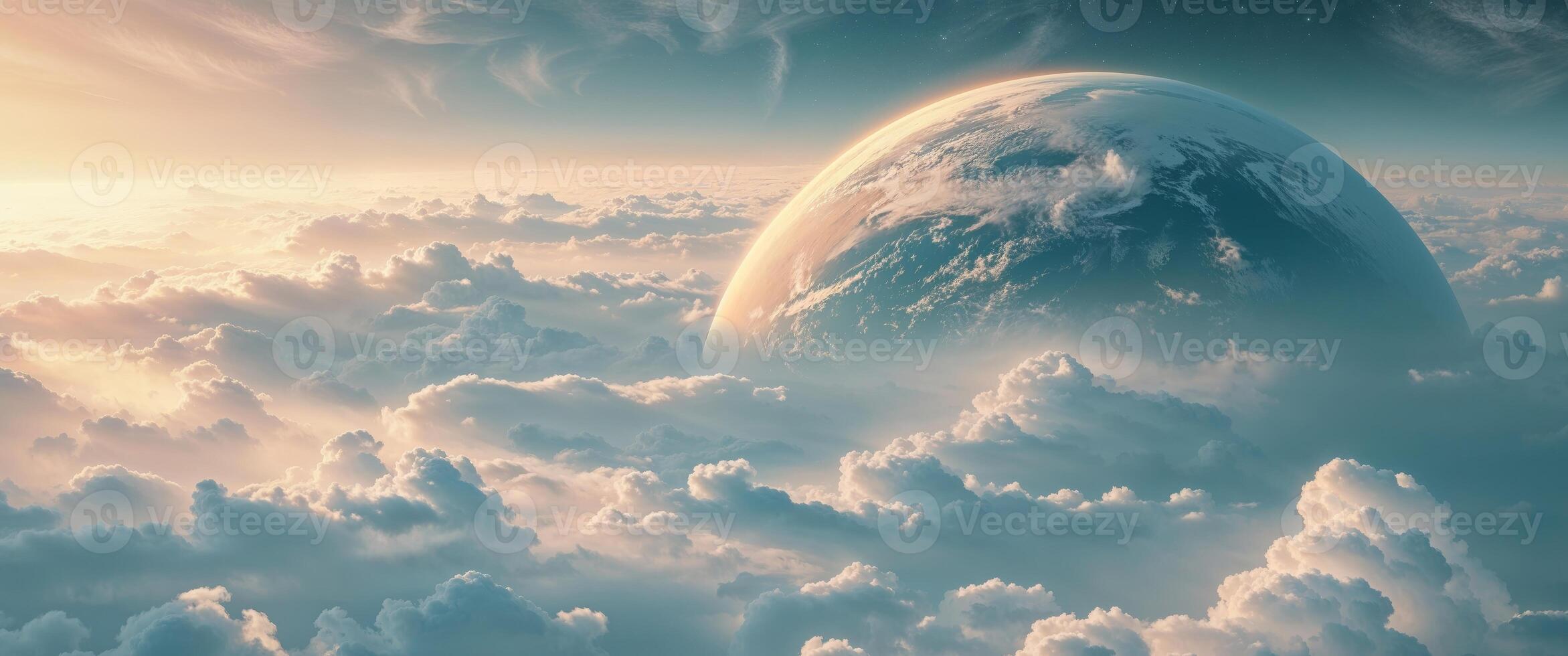 Behold a celestial spectacle unravels before our eyes as majestic Earth unveils its grandeur adorned with sprawling continents. photo