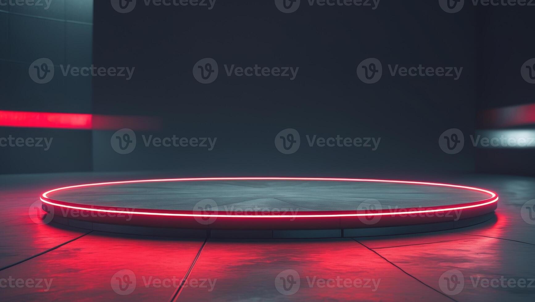 A red circle with a red light on it photo