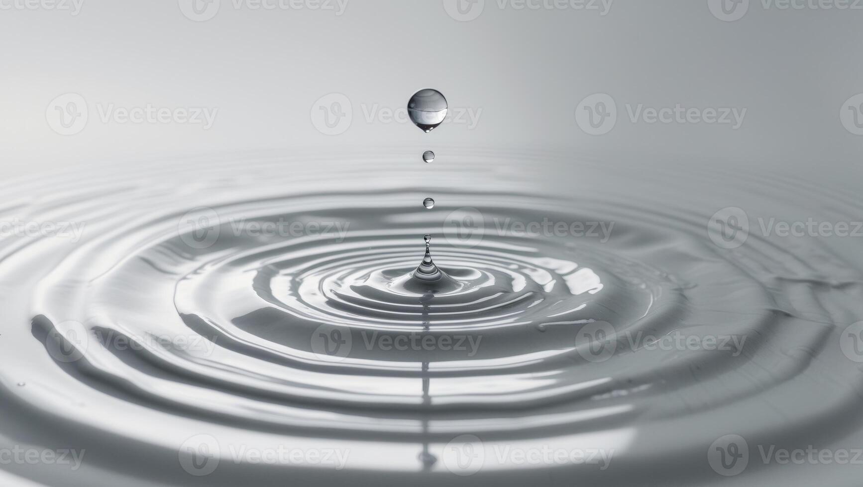 Water droplet on a surface with a ripple effect photo