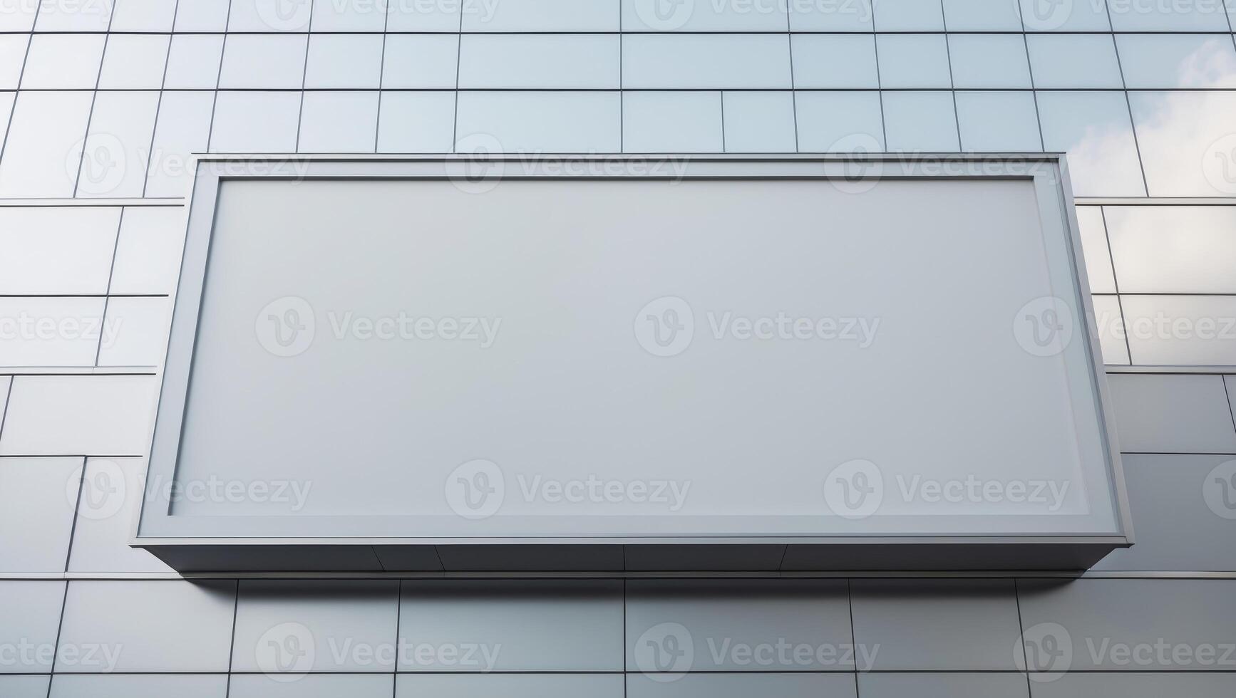 An empty billboard on the side of a building photo