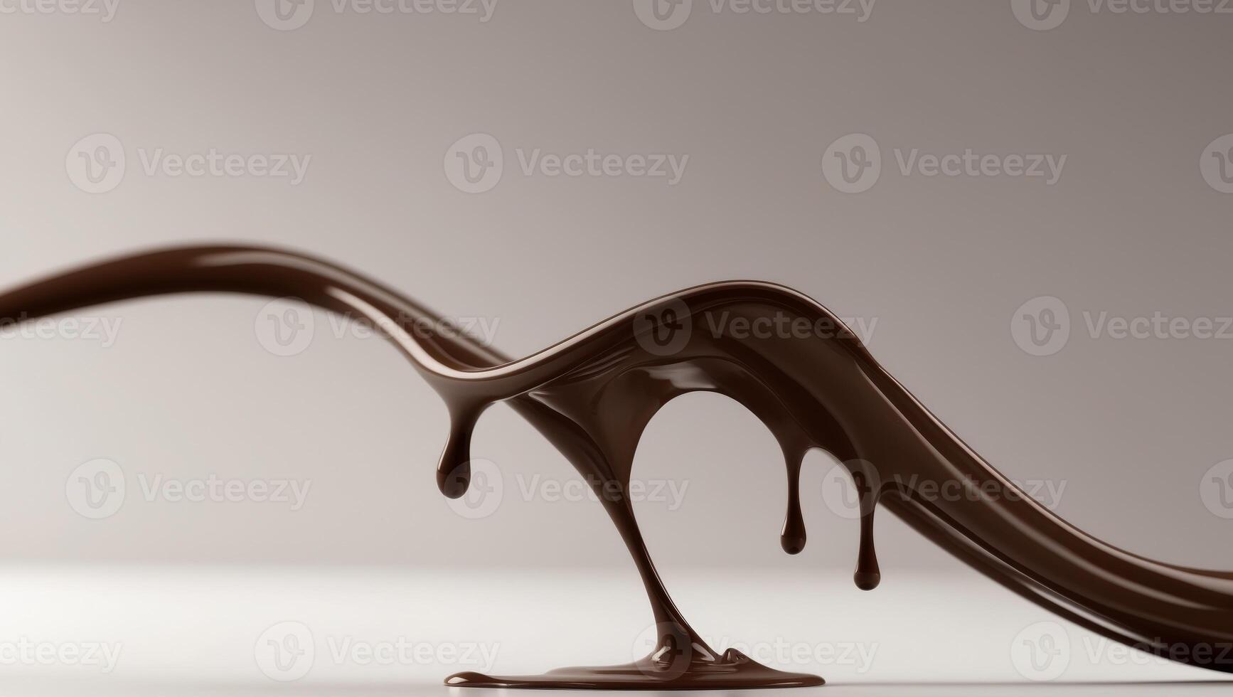 Smooth flowing melted chocolate with drips creating a rich and indulgent texture background photo