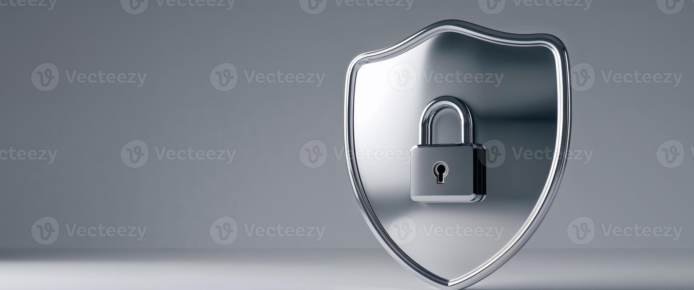 A shield with a padlock on it photo