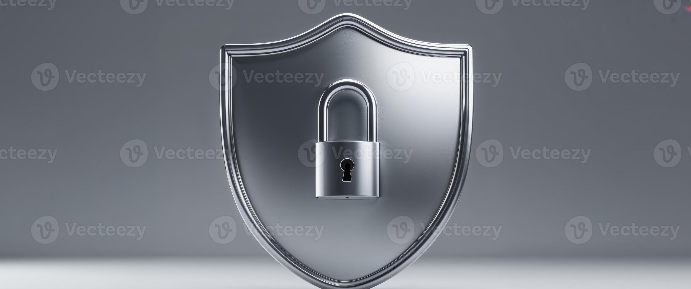 A lock on a shield with a padlock photo