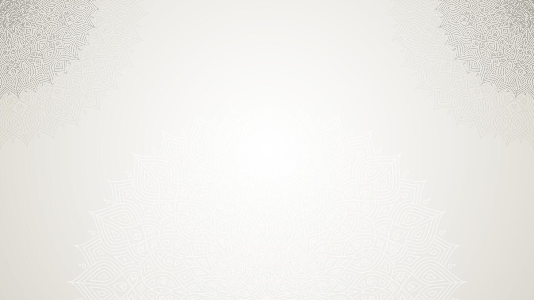Simple Elegant Soft Clean Neutral Mandala Patterns Blank Horizontal Background with Subtle White Patterns vector