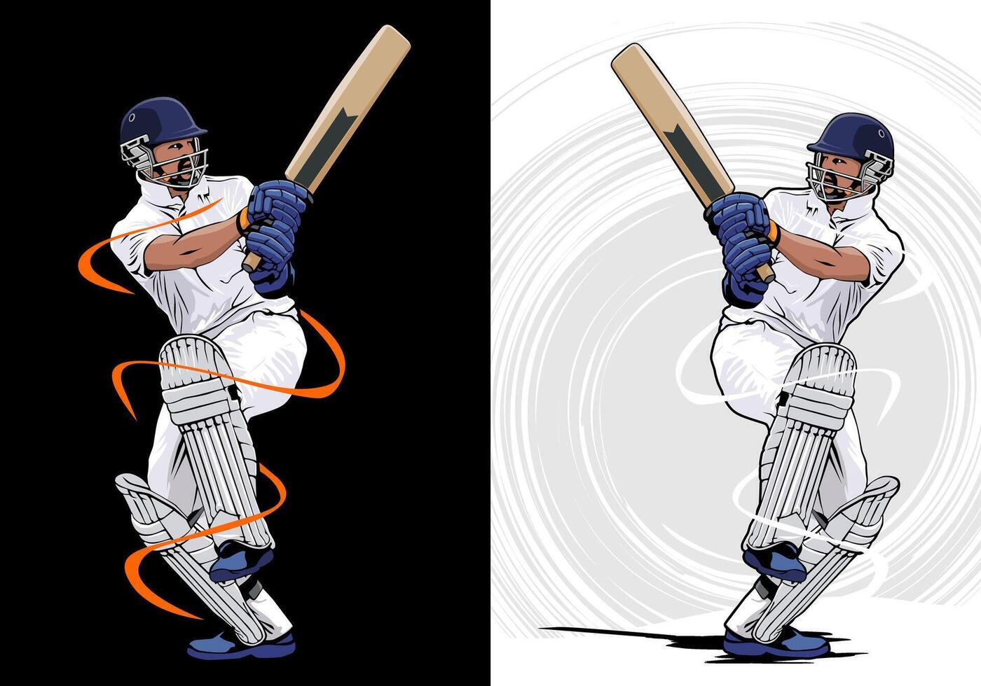cricket athlete player black and white background illustration design art vector