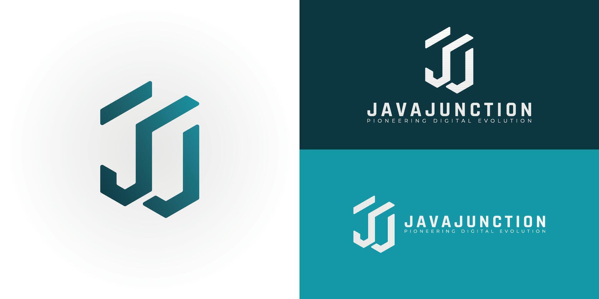 The striking logo uniquely represents the initials JJ with a bold, geometric abstraction, perfectly suited for the Technology and Software field vector