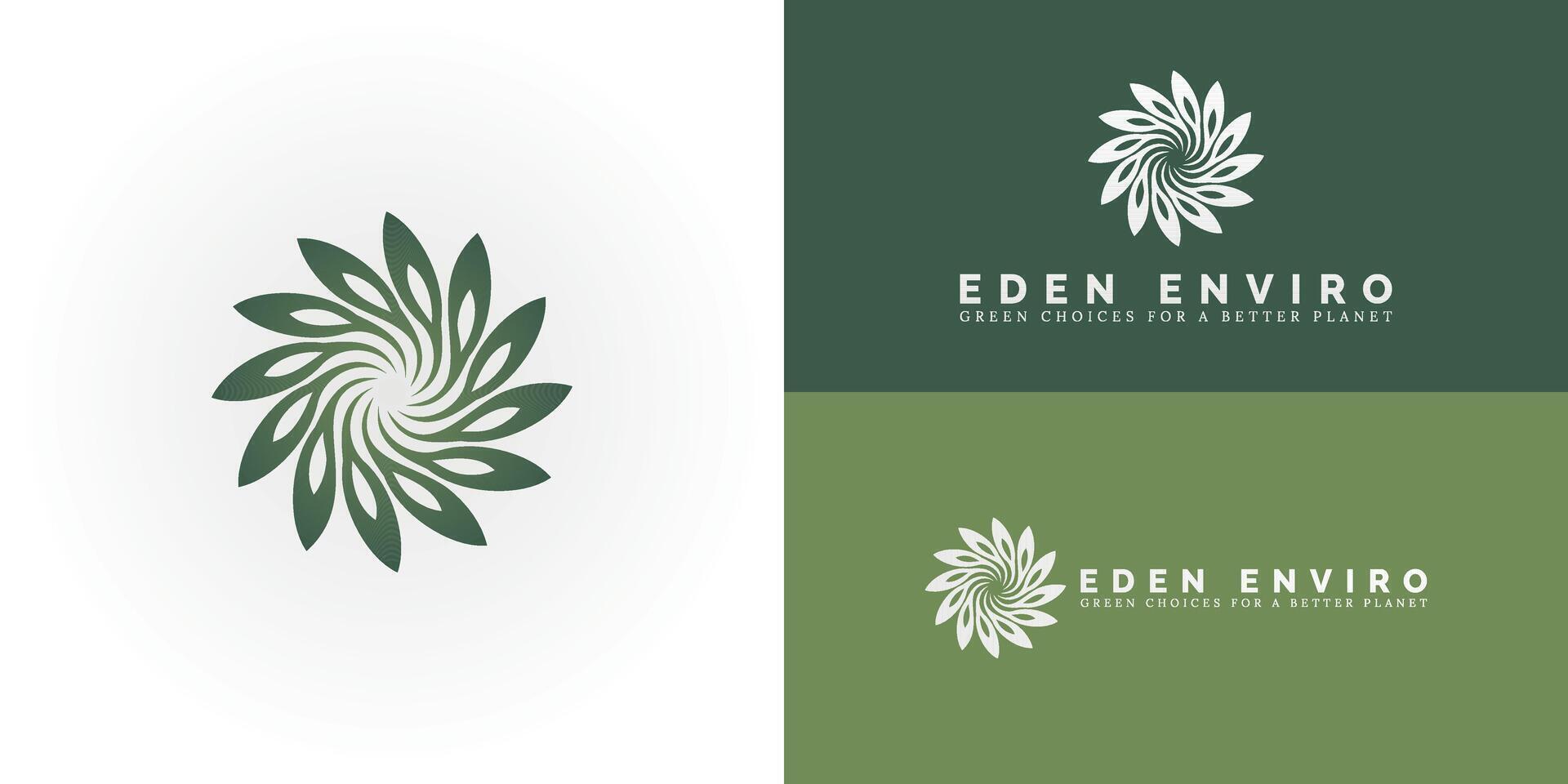 The logo presents a uniquely vibrant and harmonious emblem, perfectly suited for the Environmental and Sustainability sector. Its distinctiveness lies in the swirling, stylized floral design. vector