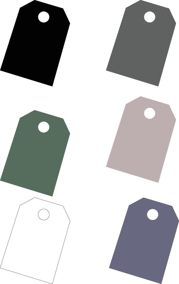 multi color minimal flat price tag set vector