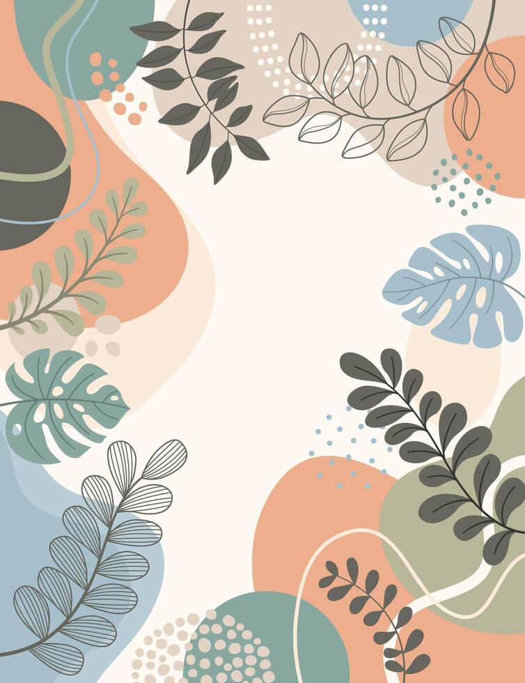 Colorful background with tropical plants vector