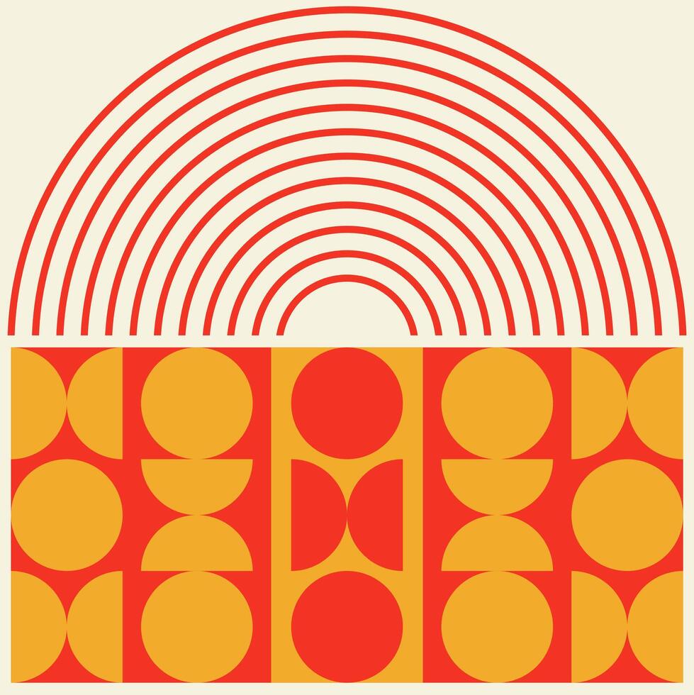 Simplistic yet expressive Bauhaus poster design with bold contrast vector