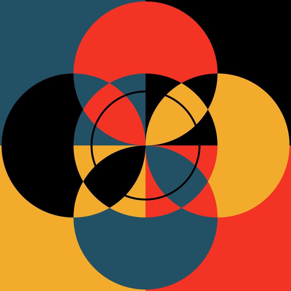 Strong geometric forms, sharp lines, and an innovative Bauhaus aesthetic create a visually compelling poster vector