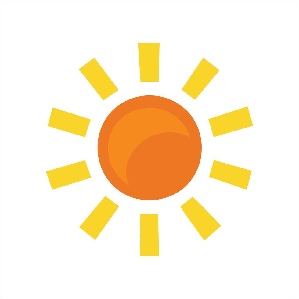 The sun is shown in a flat design vector