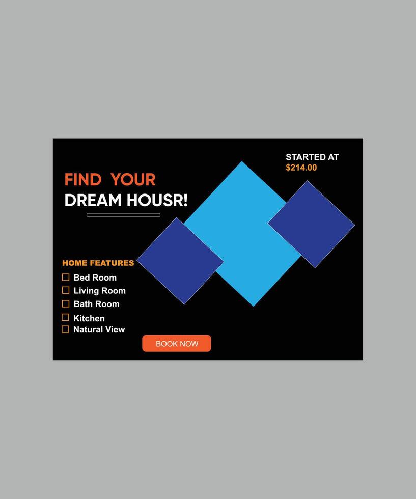 modern house post design banner vector
