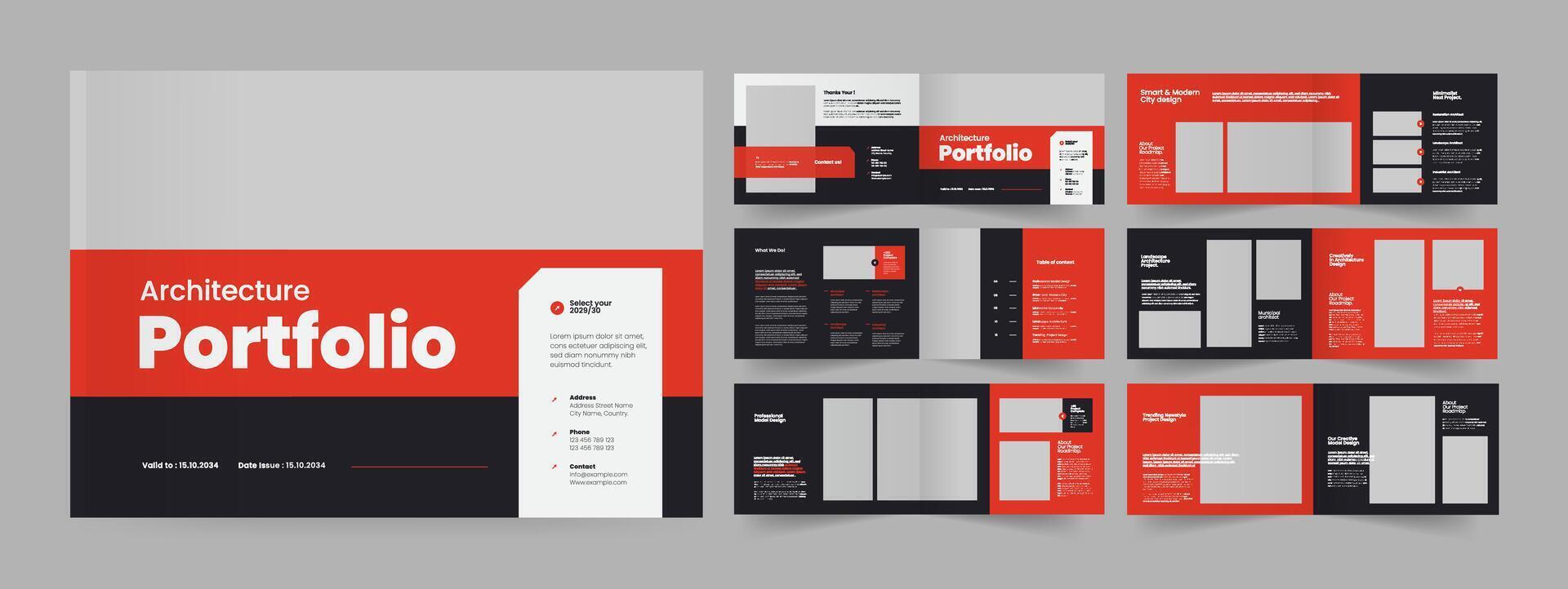 Landscape Portfolio Brochure. Architecture Portfolio Template Architecture Brochure vector