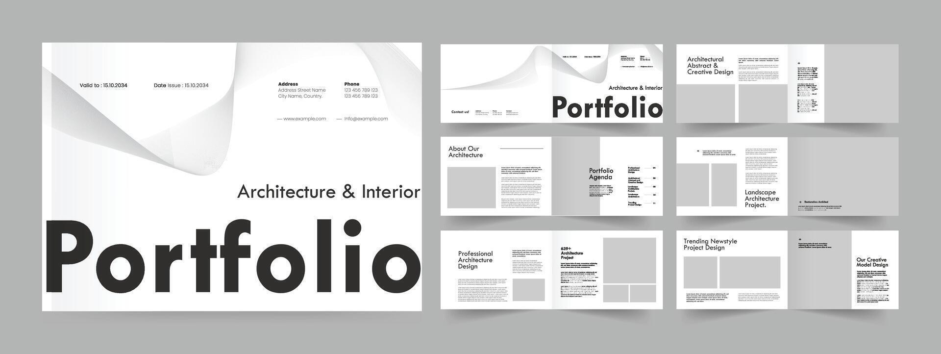 Landscape Portfolio, Architecture Portfolio Brochure, Photography Portfolio vector