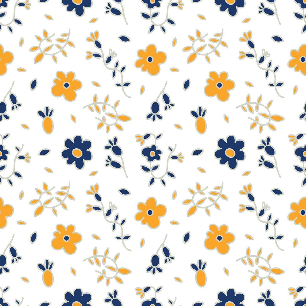 Summer flowers. Seamless hand-drawn pattern for the design. vector