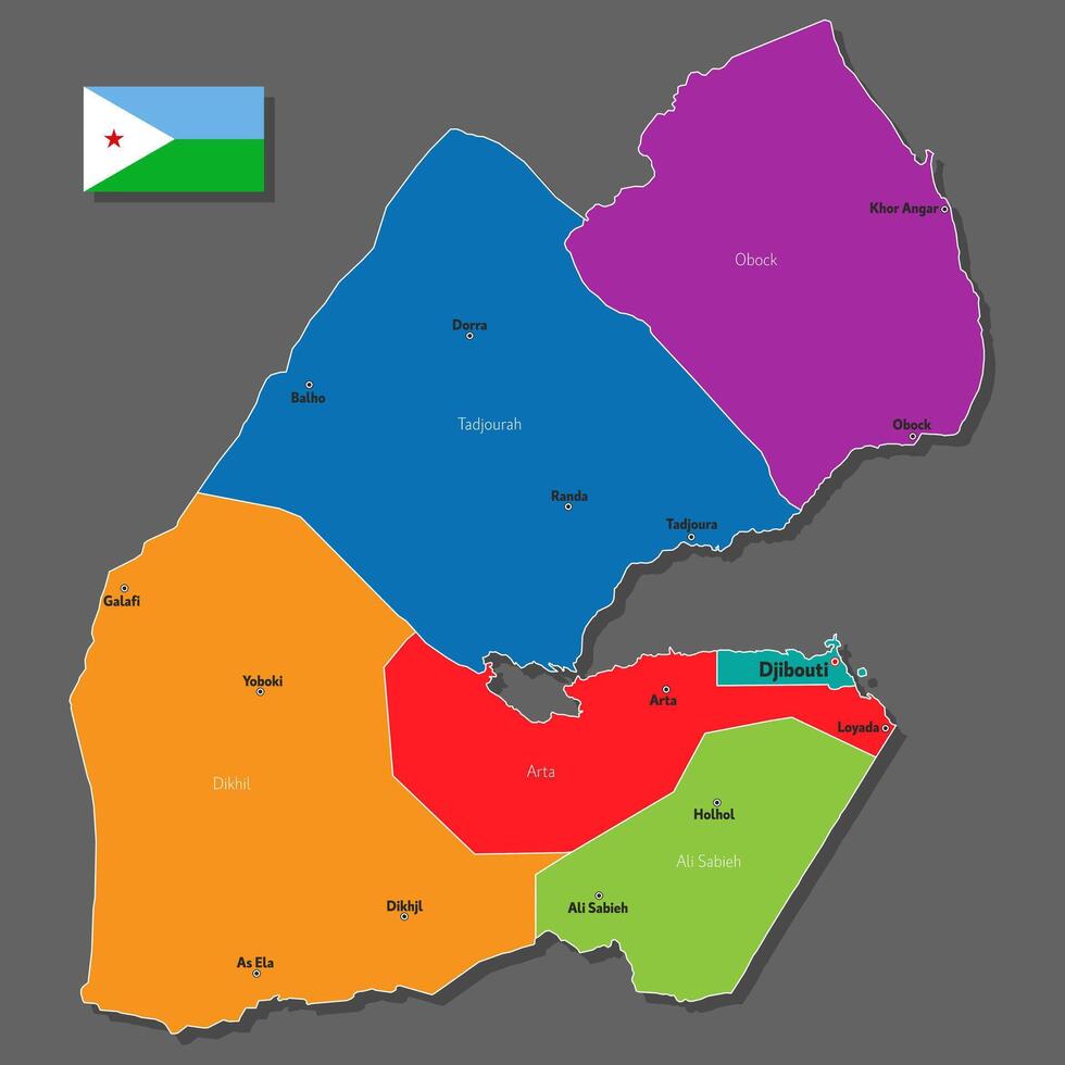 map of Djibouti vector