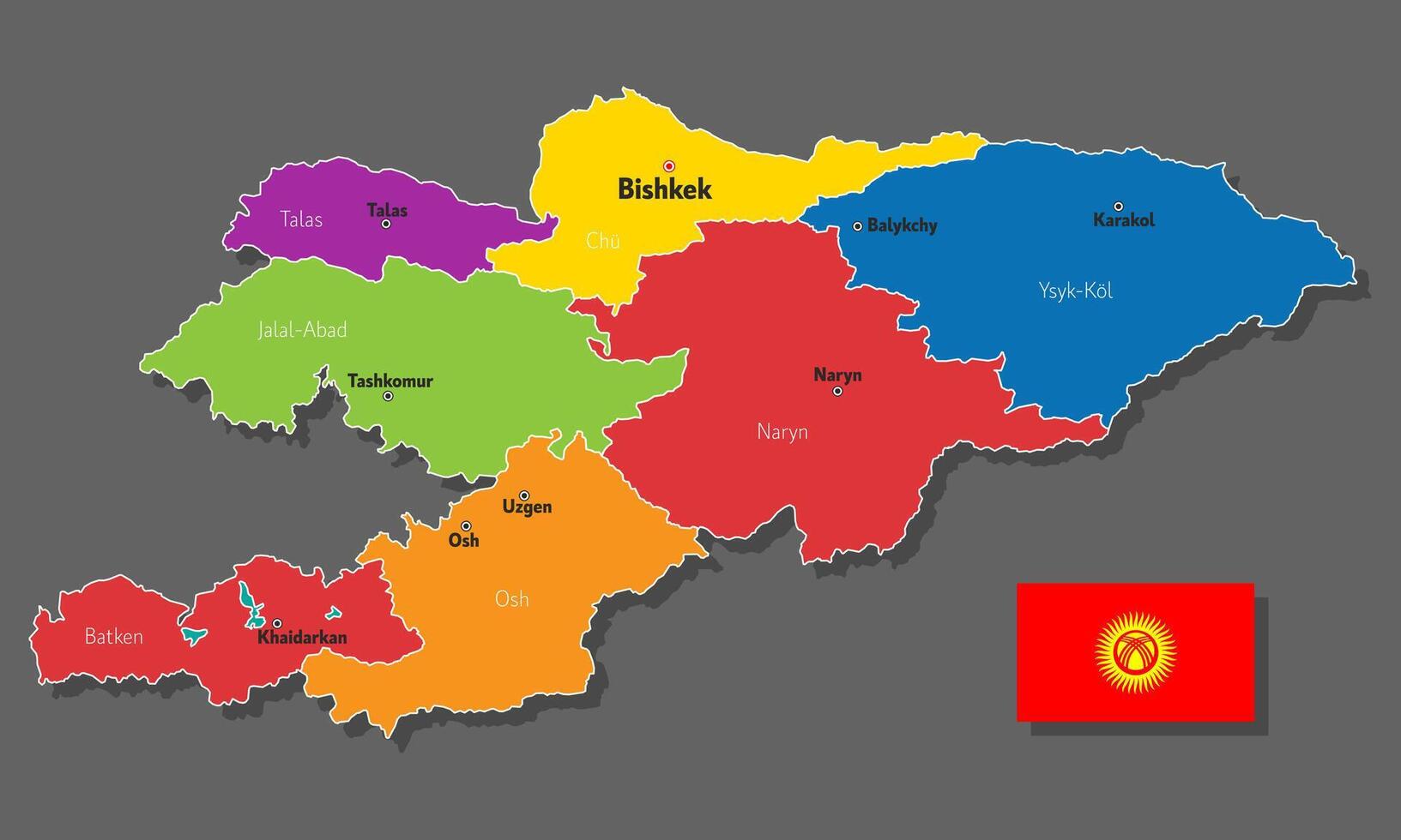 map of Kyrgyzstan vector