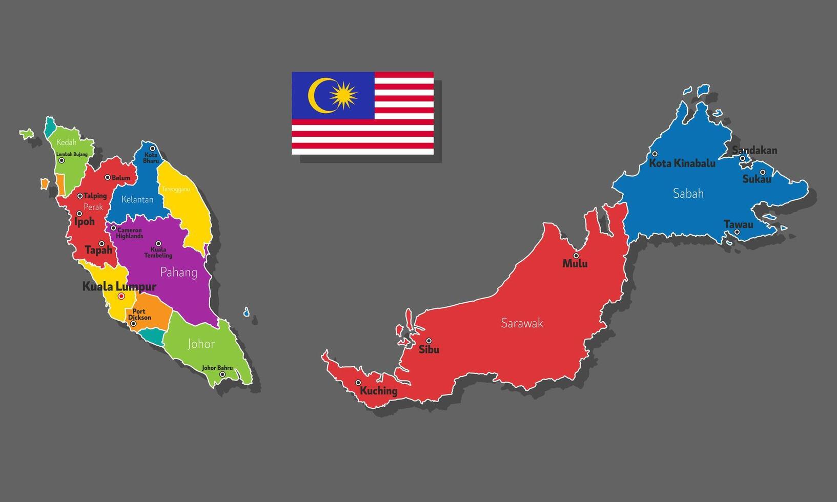 map of Malaysia vector