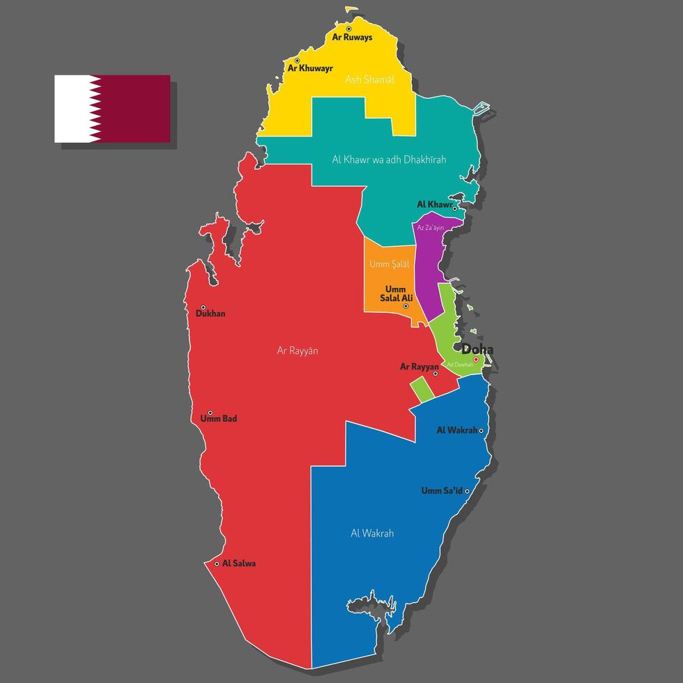 map of Qatar vector
