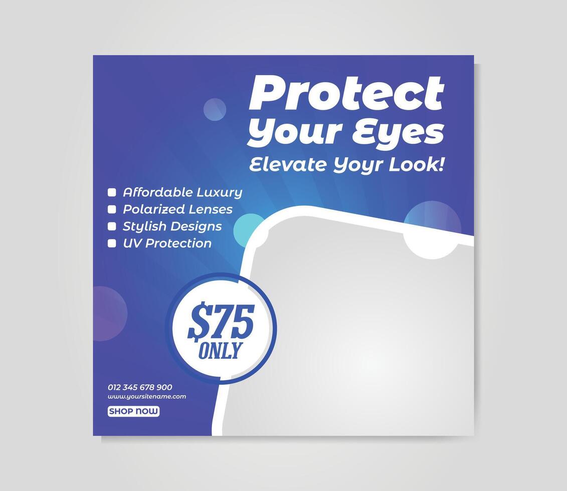Eye glasses Minimal gadgets promotional social media ad banner vector