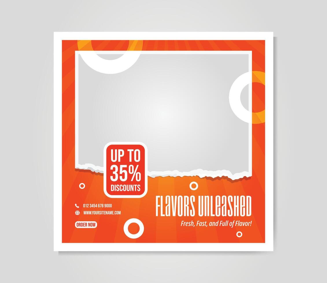 Crispy Fast Food promotional social media ad banner vector