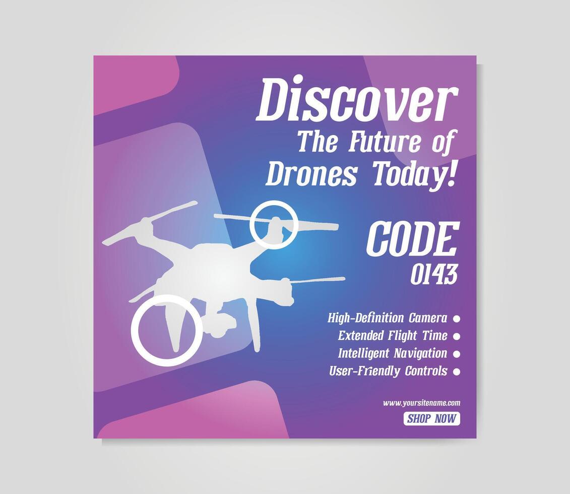 Drone Minimal gadgets promotional social media ad banner vector