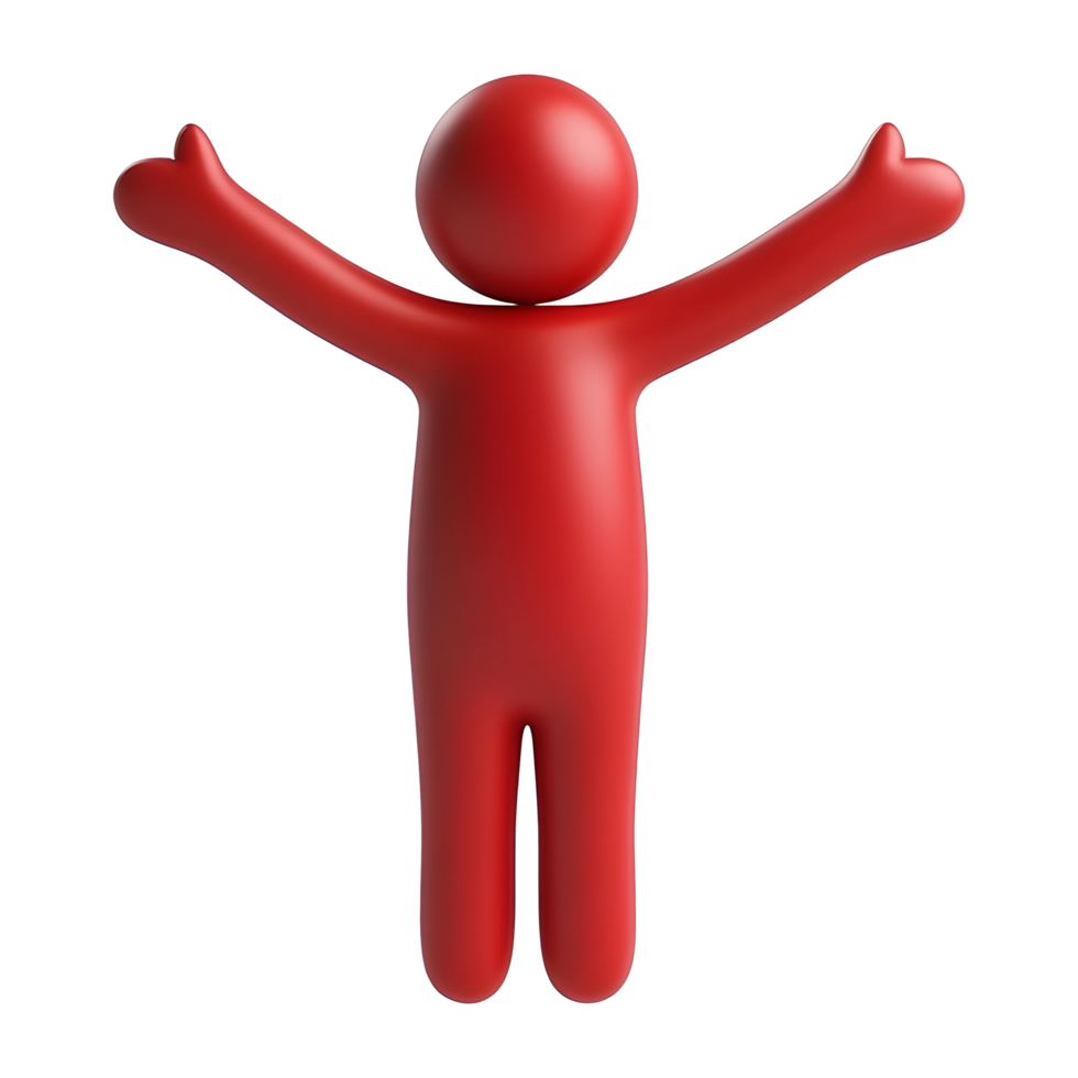 A red man with arms outstretched png