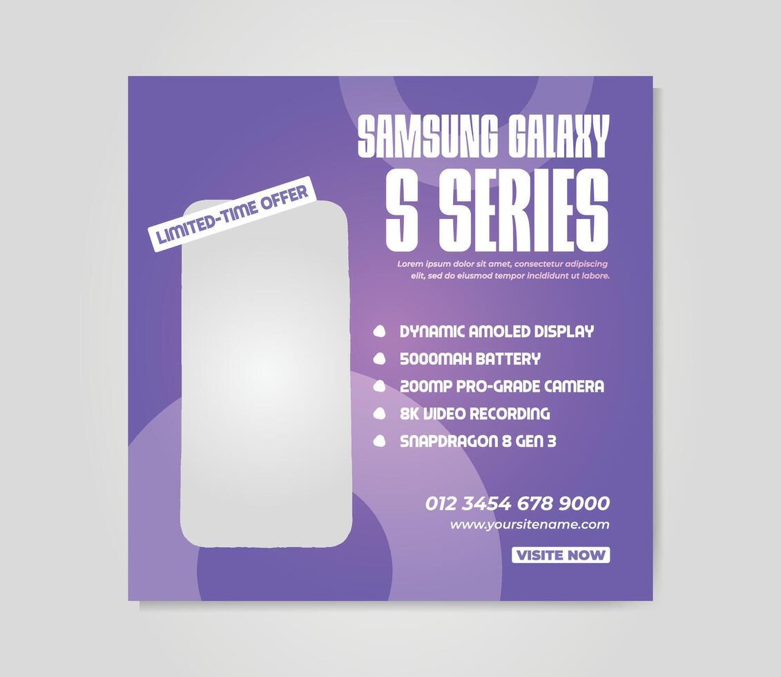 Smartphone Minimal gadgets promotional social media ad banner vector