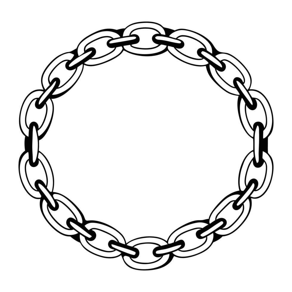 a circle of chain links on a white background vector