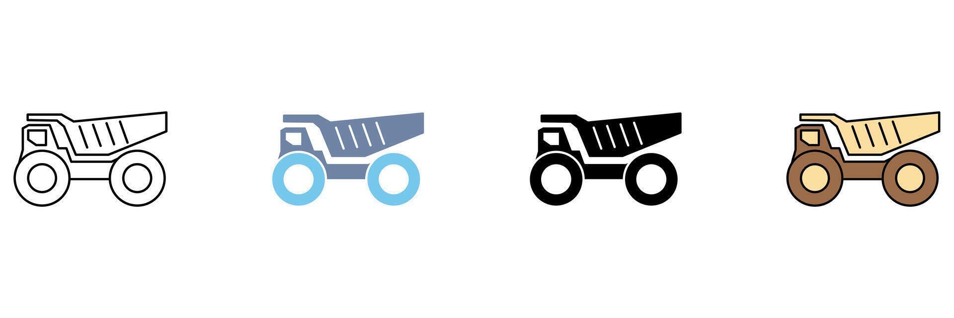 dump truck concept line icon. Simple element illustration. vector