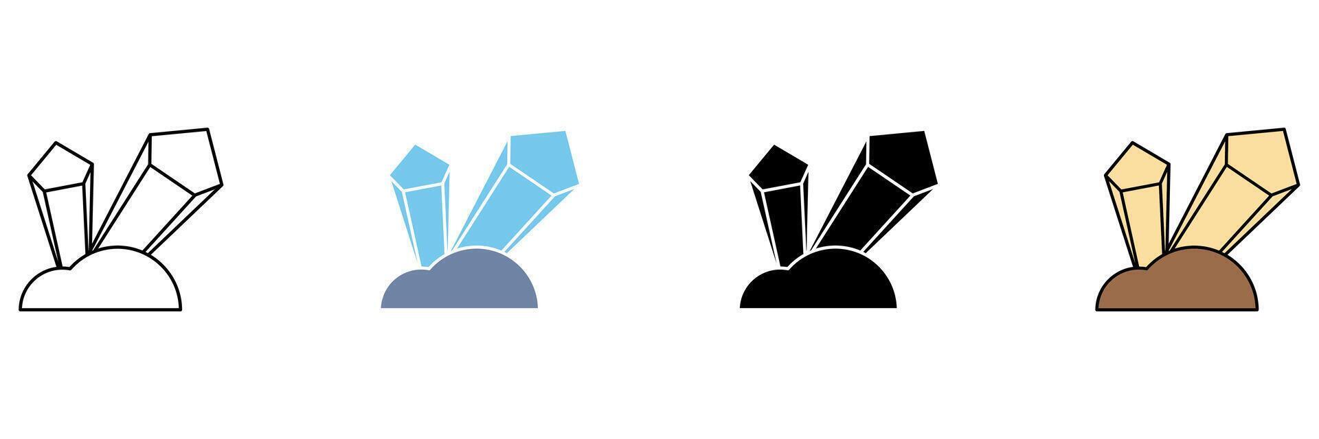 minerals concept line icon. Simple element illustration. vector