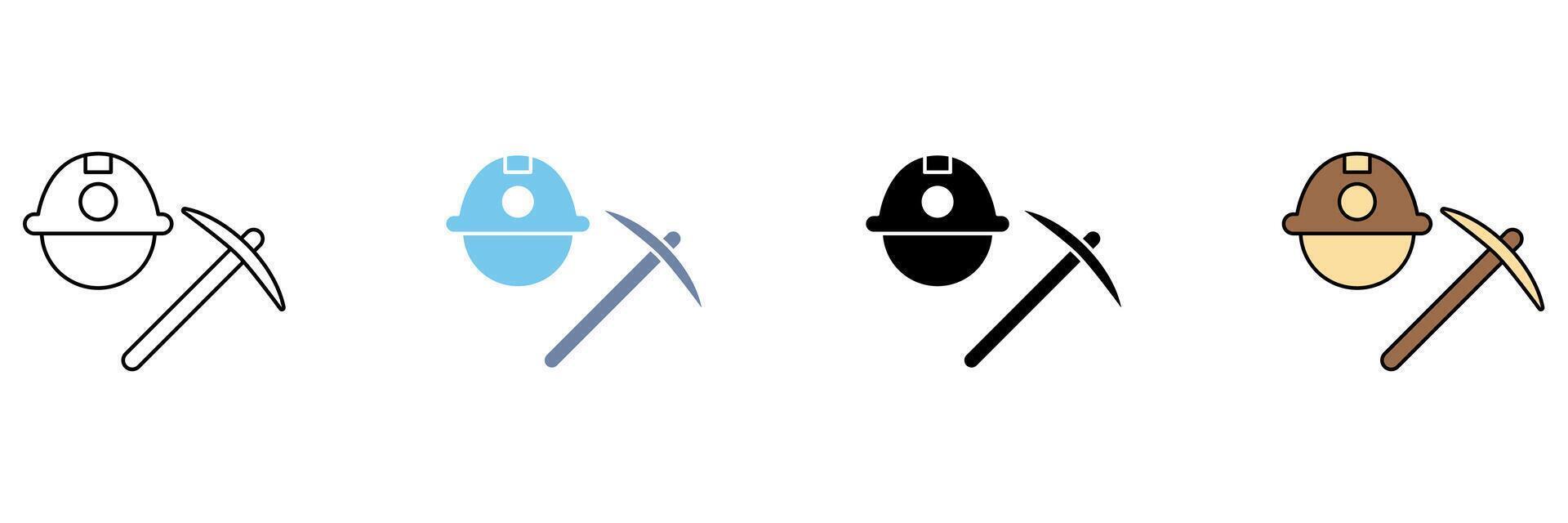 miner concept line icon. Simple element illustration. vector