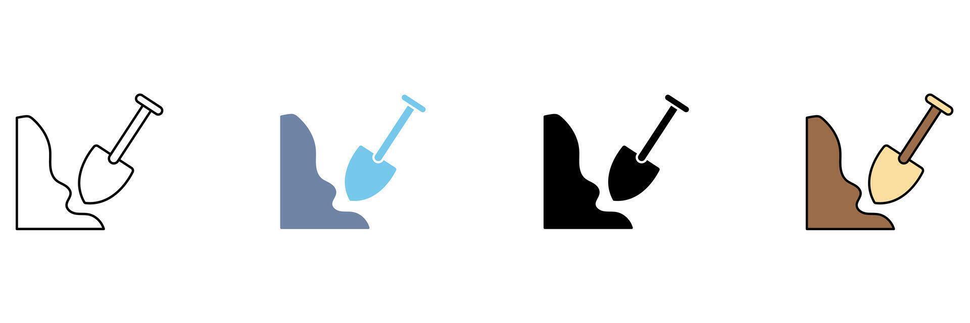 shovel concept line icon. Simple element illustration. vector