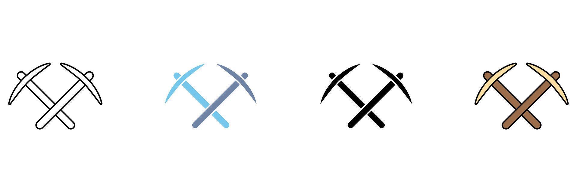 pickaxe concept line icon. Simple element illustration. vector