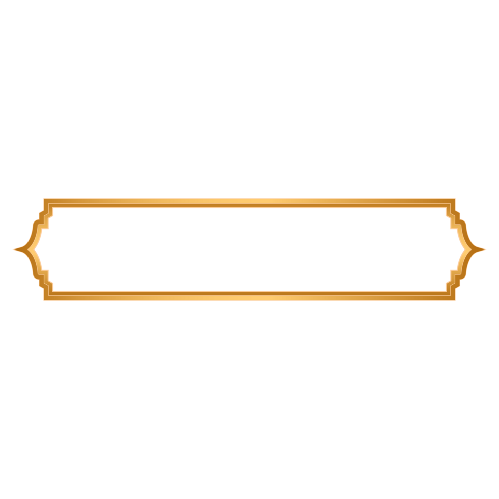 Decorative Luxury Golden Arabic Islamic Banner Title Frame Transparent Background Gold Text Box png