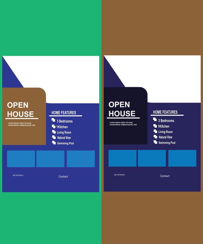 Modern house flyer template vector