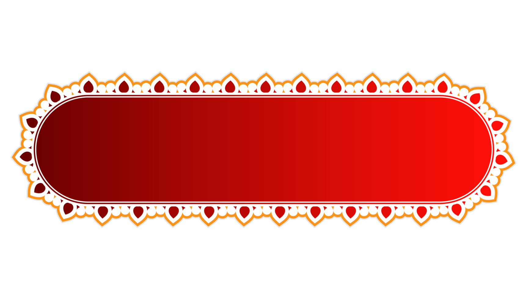 Red islamic golden banner shape text box with flora pattern png
