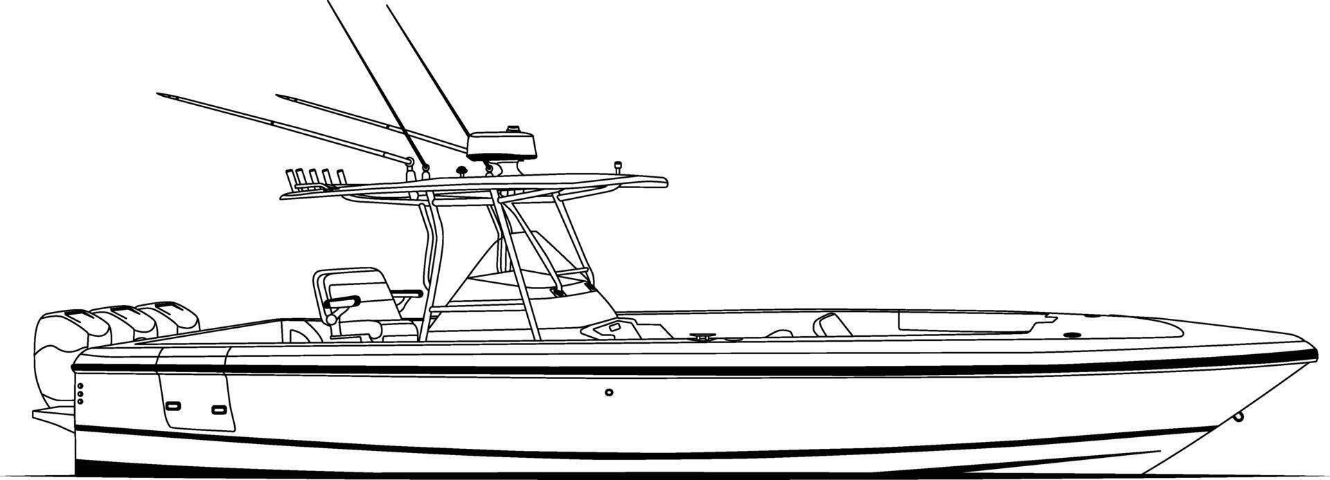 One Color Boat Illustration for Laser Cutting vector