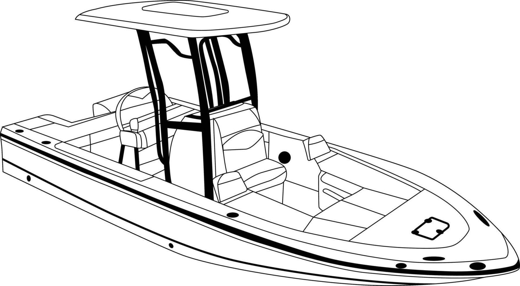 Fishing boat One Color vector
