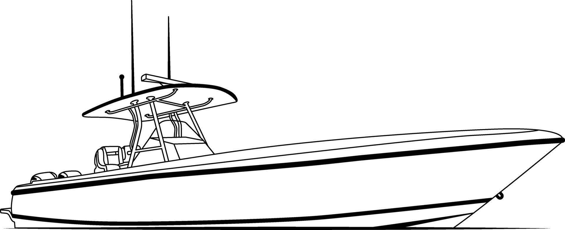 Boat One Color Line Art vector