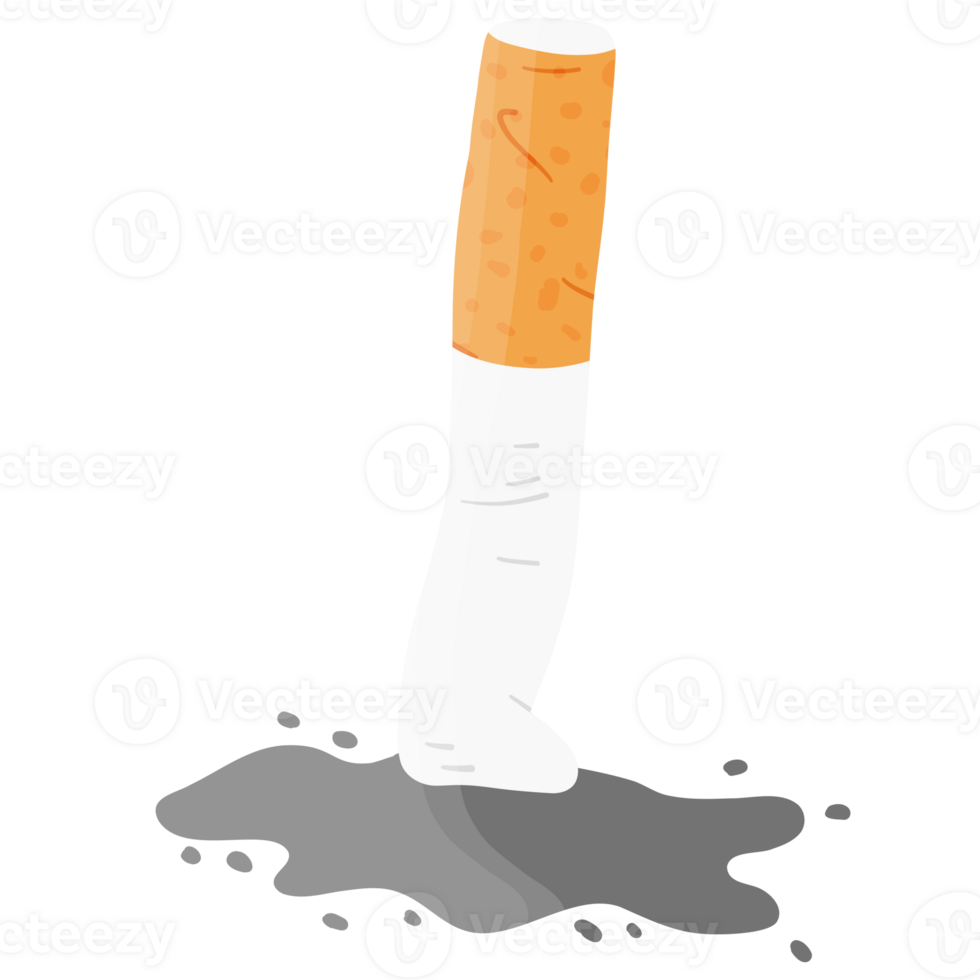 Anti-Smoking Cigarette - Crushed and Broken png