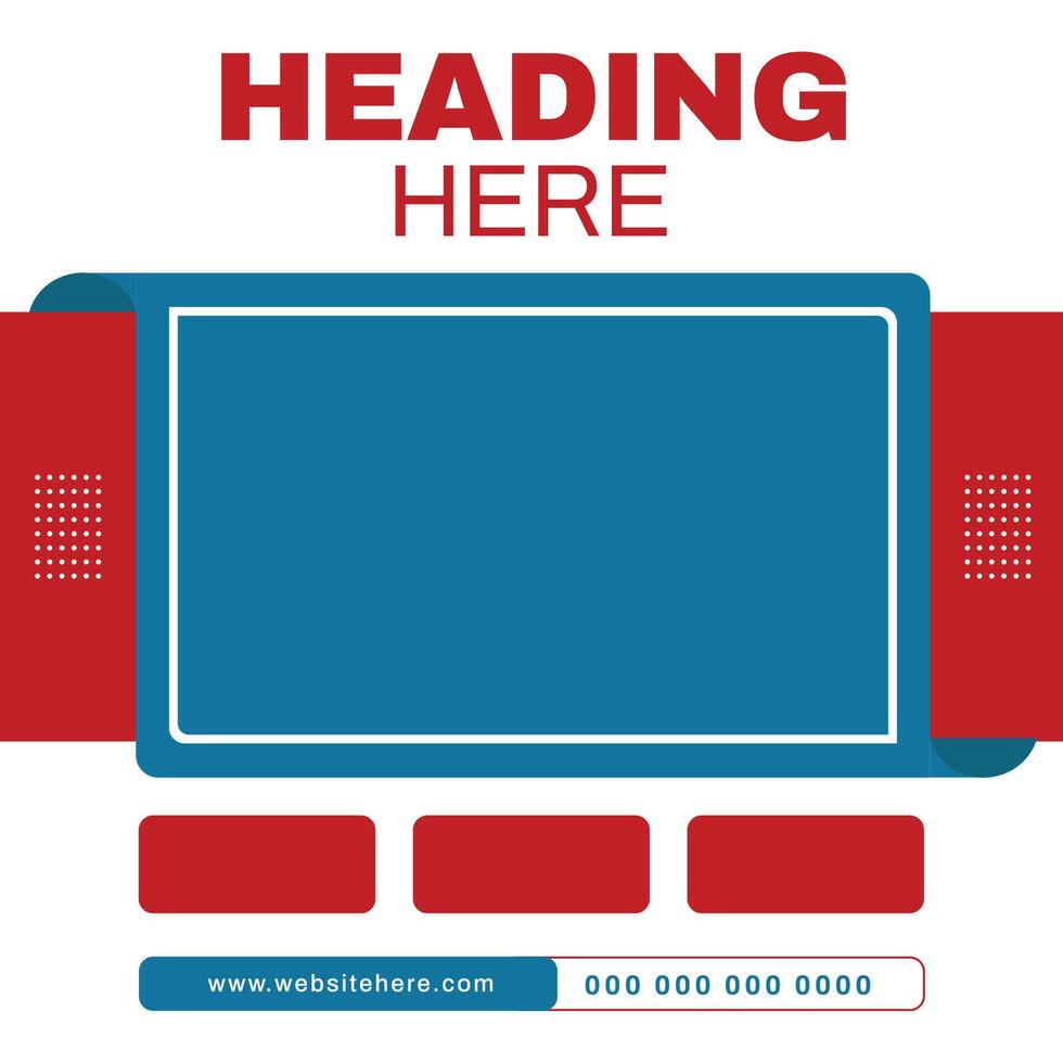 Modern Style Social Media Graphic Design - Flip Card Style Square Banner vector