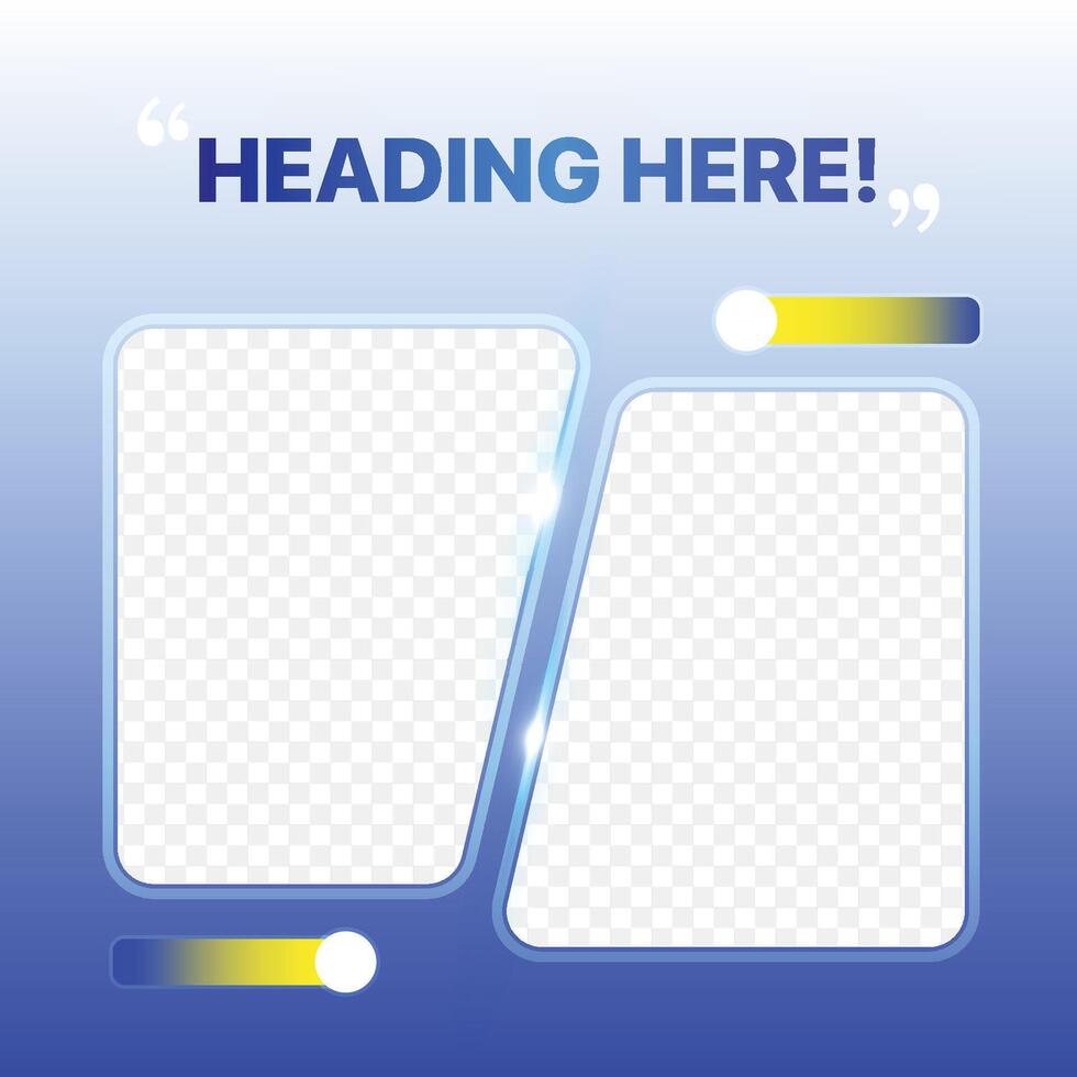 Neubrutalism Style Graphic Post Design with Image placeholders vector