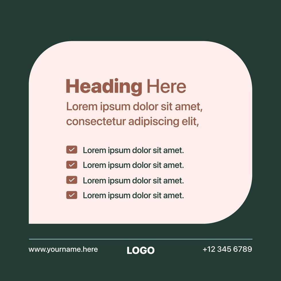 Simple and Modern Style Quote Card - Testimonial Design - Square Banner Design vector