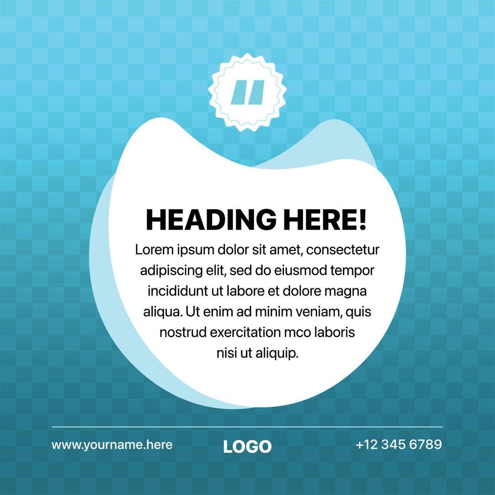 Simple and Modern Style Quote Card - Circular Shape Testimonial Design vector